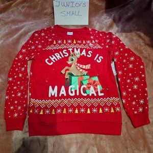 Juniors S Rudolph the Red-Nosed Reindeer Christmas Magical Light Up Sweatshirt